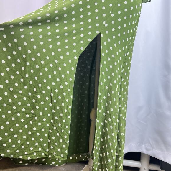 Reformation Edamame Green Carolena Polka Dot Midi Dress size 12 women - Picture 10 of 16